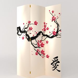 BIOMBO ARTE JAPONÉS FLOR DE CEREZO