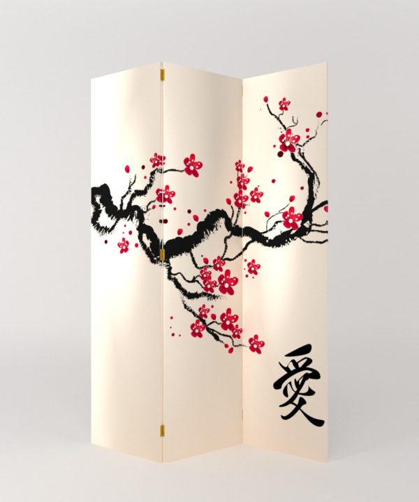 BIOMBO ARTE JAPONÉS FLOR DE CEREZO