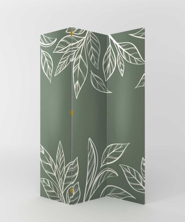 BIOMBO HOJAS BLANCAS DECORATIVO